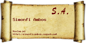 Simonfi Ambos névjegykártya